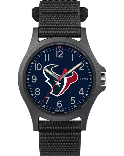 Timex Nfl Pride 40mm Watch – Houston Texans With Black Fastwrap - Blue