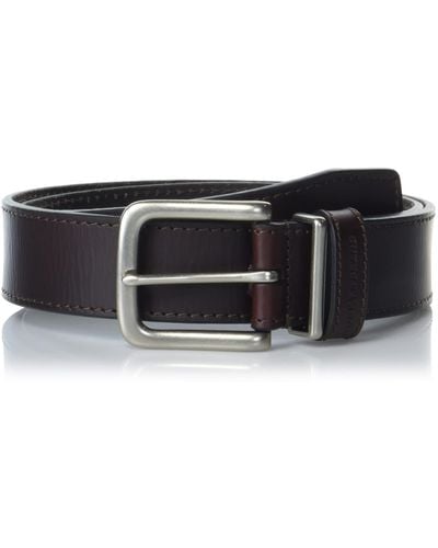 Lucky Brand Jean Belt With Metal And Leather Keeper - Black