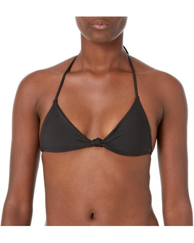 Volcom Standard Simply Seamless Triangle Swimsuit Bikini Top - Black