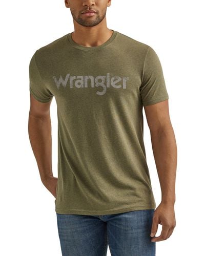 Wrangler Western Crew Neck Short Sleeve Tee Shirt - Green