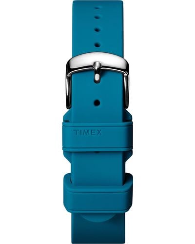 Timex Tw7c08100 Two-piece 18mm Teal Silicone Quick-release Strap - Blue