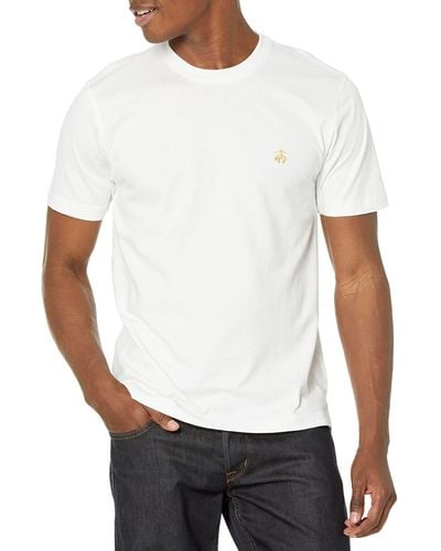 Brooks Brothers Short Sleeve Cotton Crew Neck Logo T-shirt - White