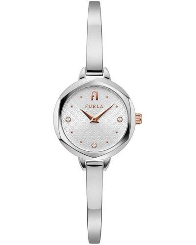 Furla Petite Bangle Silver Tone Stainless Steel Bracelet Watch - Metallic