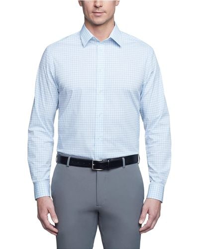 Calvin Klein Dress Shirt Non Iron Stretch Slim Fit Check - Blue