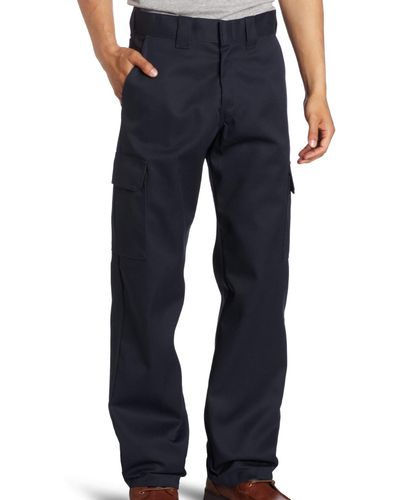 Dickies Mens Relaxed Straight-fit Cargo Work Utility Pants - Blue