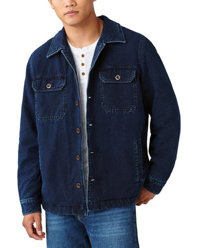 Lucky Brand Sherpa Lined Shirt Jacket - Blue