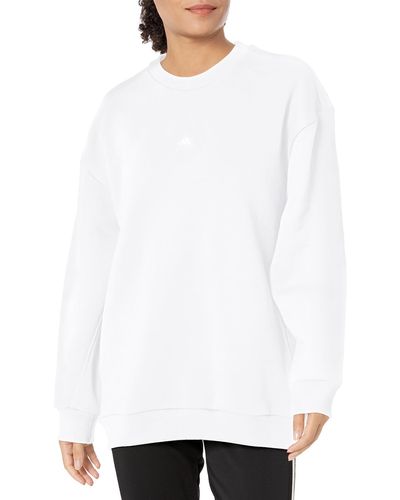 adidas All Szn Fleece Oversized Crew Sweatshirt - White
