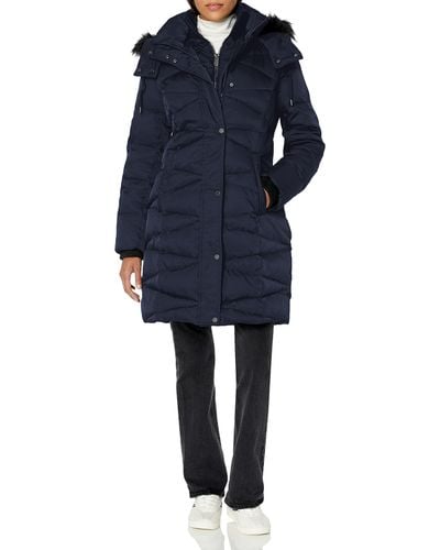 Marc New York Fitted Down Coat - Blue