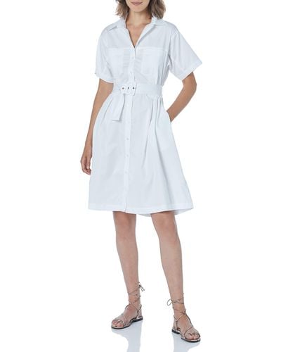 Guess Sleeve Selene Short Dress - White