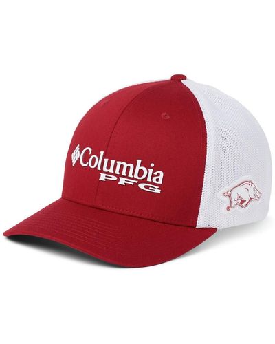 Columbia Ncaa Arkansas Razorbacks Pfg Mesh Ball Cap Large/x-large - Red