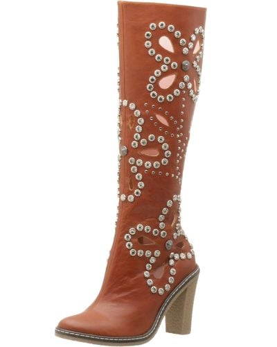 N.y.l.a. Tiara Knee High Boot,tan,6 M - Brown