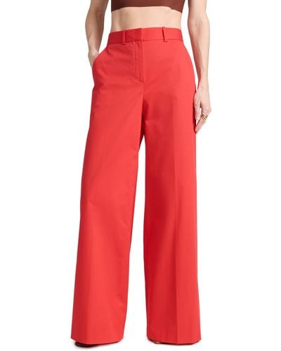 Theory High-waisted Chino Wide Trouser - Red