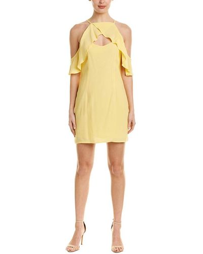BB Dakota By Steve Madden Kaless Ruffle Detailed Dress With Keyhole - Yellow