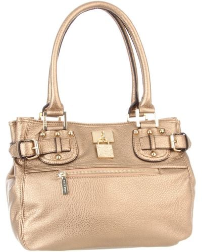 Anne Klein Trinity Large Satchel,dusty Bronze,one Size - Natural