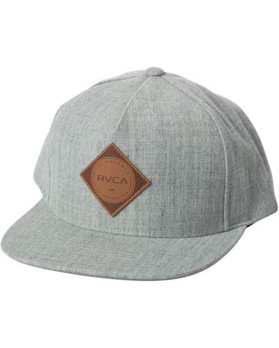 RVCA Adjustable Straight Brim Snapback Hat/heather Gray