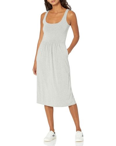 Daily Ritual Jersey Sleeveless Empire-waist Midi Dress - White