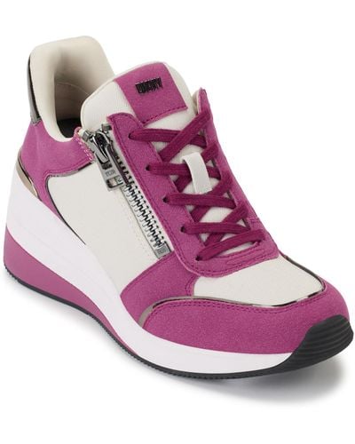 DKNY Kaden-lace Up Wedg Sneaker - Purple