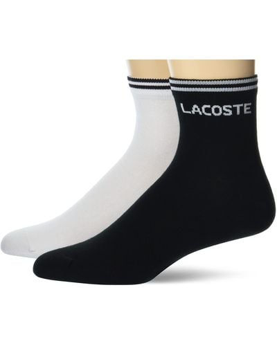 Lacoste 2 Graphic Croc 3 Multi Pack Solid Jersey Ankle Socks - Black