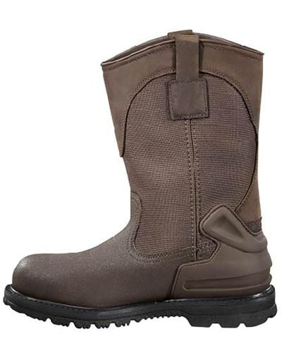 Carhartt Mens 11" Wellington Waterproof Steel Toe Leather Pull-on Work Boot Cmp1270 Industrial And Construction Shoes - Brown