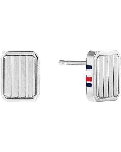 Tommy Hilfiger 2780693 Jewelry Stainless Steel Stud Earrings Color: Silver - Black