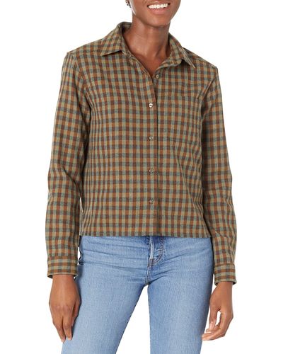 Pendleton Cropped Wool Shirt - Brown