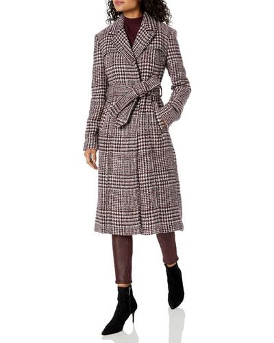 Cole Haan Long Wool Trench Coat - Multicolor