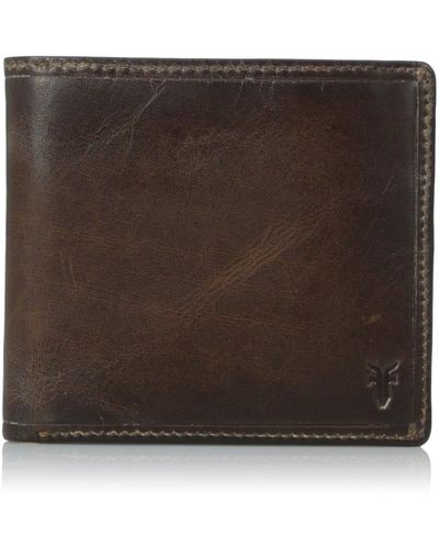 Frye Mens Logan Antique Pull Up Billfold Leather Wallets - Brown