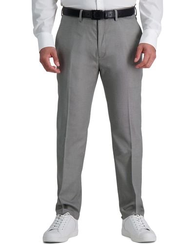 Kenneth Cole Stria Slim Fit Flat Front Dress Pant - Gray
