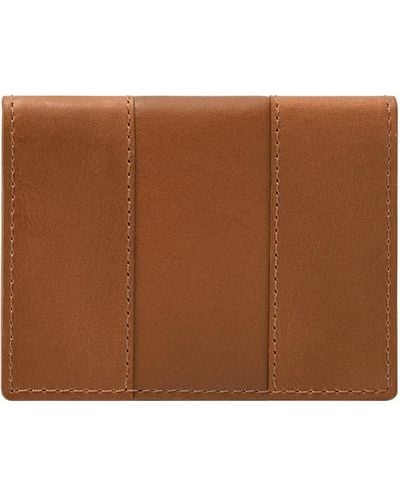 Fossil Everett Leather Bifold Card Case Wallet - Brown