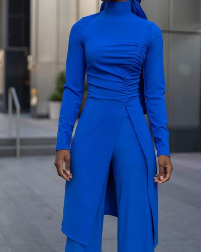 The Drop Electric Blue Long Sleeve Knit Top By @aissatatdiallo