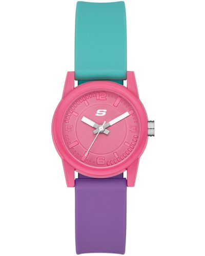 Skechers Rosencrans Three Hand Purple Silicone Watch - Pink
