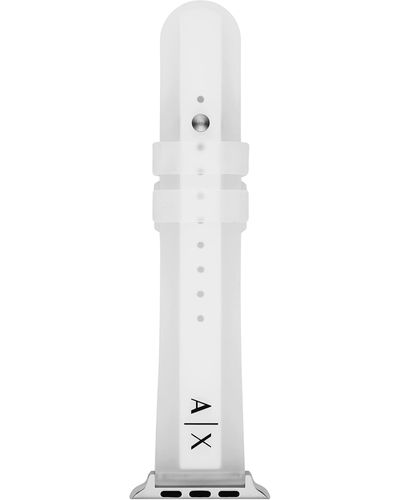 Emporio Armani A|x Armani Exchange Armani Exchange White And Clear Silicone Band For Apple Watch