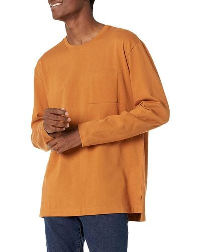 Goodthreads Heavyweight Long-sleeve Oversized T-shirt - Orange