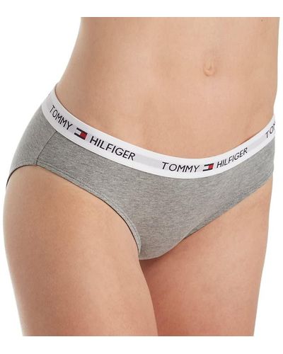 Tommy Hilfiger Womens Cotton Logo Bikini Panty - Gray