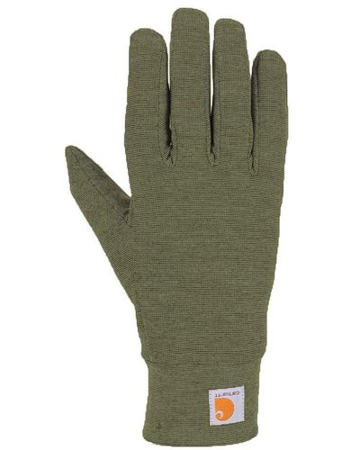 Carhartt Mens Heavyweight Force Liner Cold Weather Gloves - Green