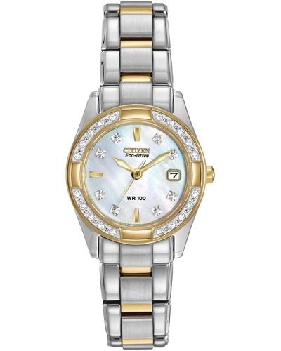 Citizen Eco-drive Dress Classic Diamond Watch In Two-tone Stainless Steel - Metallic