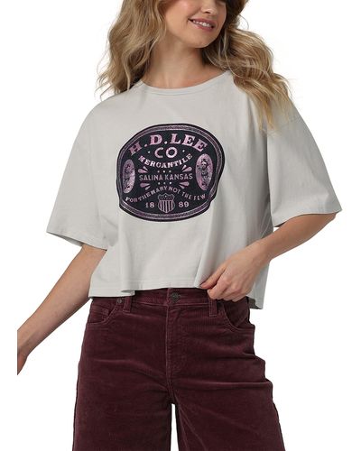 Lee Jeans Boxy Crop Graphic T-shirt - Gray