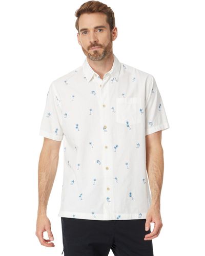 Quiksilver Sail Palm Button Up Woven Top - White