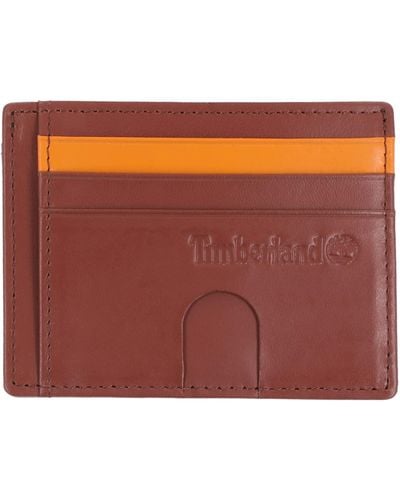 Timberland Slim Leather Minimalist Front Pocket Credit Holder Wallet - Rosso