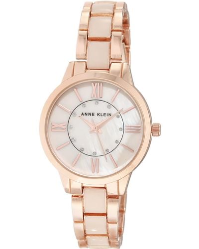 Anne Klein Glitter Accented Bracelet Watch - Pink