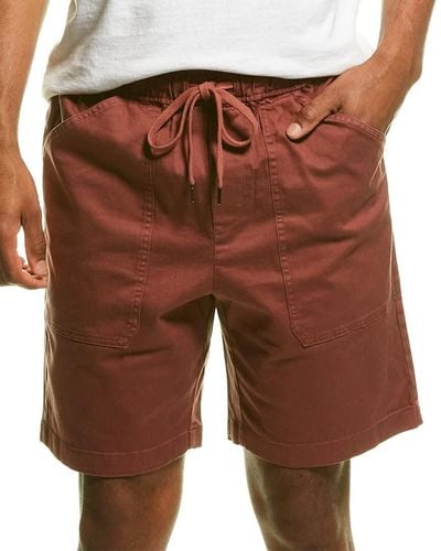 Vince S Canvas Garment Dye Shorts - Red