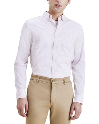 Dockers Classic Fit Long Sleeve Signature Comfort Flex Shirt - White