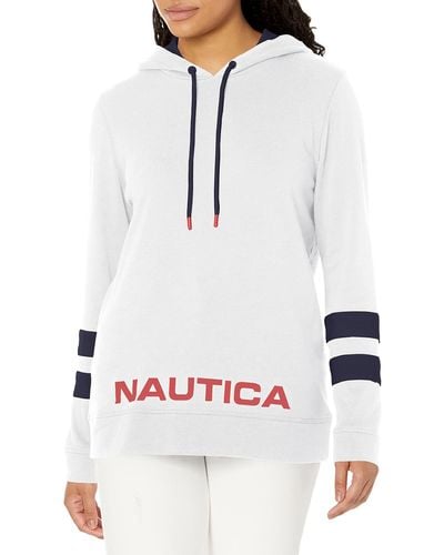 Nautica Classic Supersoft 100% Cotton Pullover Hoodie - White