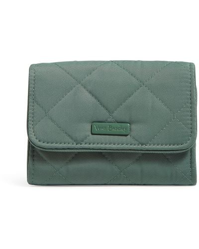 Vera Bradley Performance Twill Riley Compact Wallet With Rfid Protection - Green