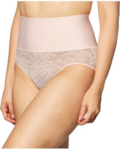 Maidenform Womens Tame Your Tummy Shaping Lace With Cool Comfort Dm0051 Shapewear Briefs - Natural