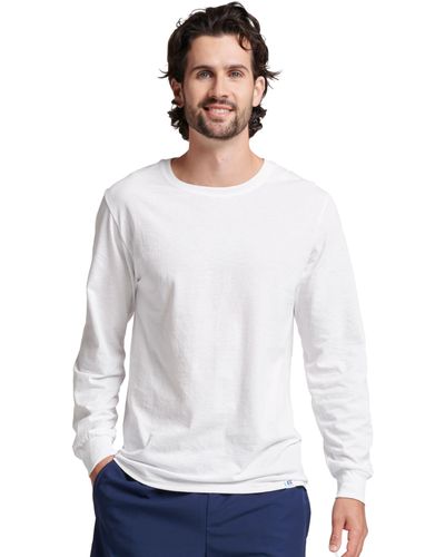 Russell Mens Cotton Performance Short Sleeve T-shirt T Shirt - White