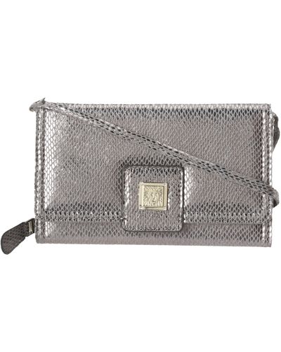 Anne Klein Twinkle Large Wallet,silver,one Size - Black