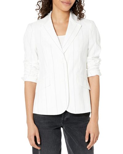 Anne Klein Two Button Notch Collar Jacket - White