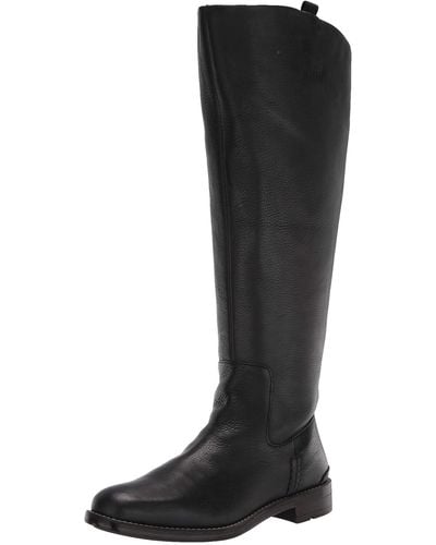 Franco Sarto S Meyer Knee High Flat Boots Black Leather Wide Calf 7.5 M