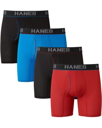 Hanes Ultimate Comfort Flex Fit Ultra Lightweight Mesh Boxer Brief 4-pack - Red